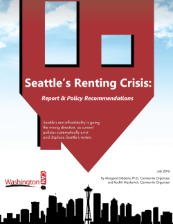 Seattle`s Renting Crisis - Washington Community Action Network