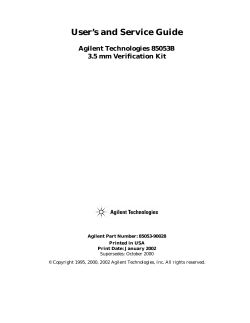 85053B 3.5mm Verification Kit Manual