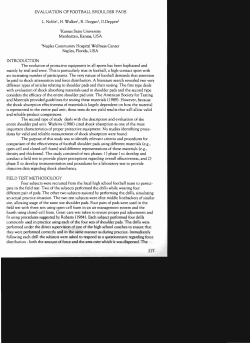 EVALUATION OF FOOTBALL SHOULDER PADS L. Noble!, H