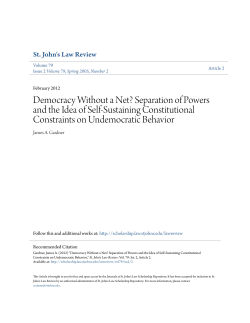 Democracy Without a Net? Separation of Powers and the Idea of