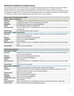 Materials Available for Student Access