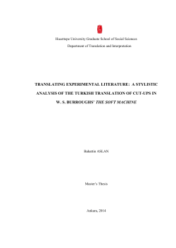 a stylıstıc analysıs of the turkısh translatıon of cut