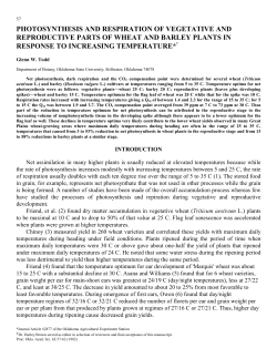 photosynthesis and respiration of vegetative and reproductive parts