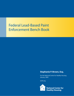 Federal Lead-Based Paint Enforcement Bench Book