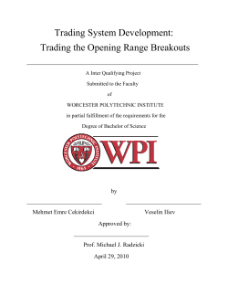 Trading System Development: Trading the Opening Range Breakouts