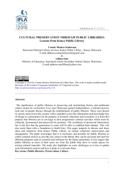 Cultural preservation through public libraries: Lessons from Kanye