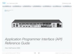 Application Programmer Interface (API) Reference Guide