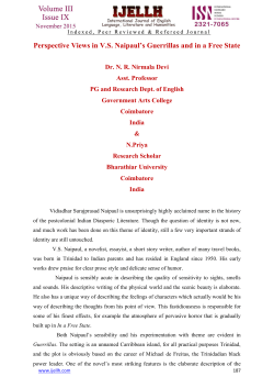 Perspective Views in VS Naipaul`s Guerrillas and in a