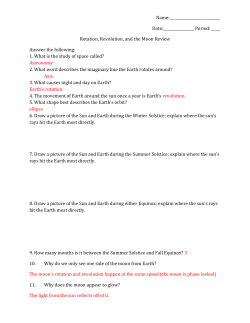 KEY---Astronomy Unit Test Review