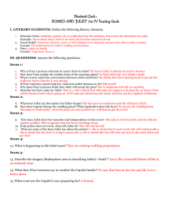 Notebook Check 1 ROMEO AND JULIET Act IV Reading Guide