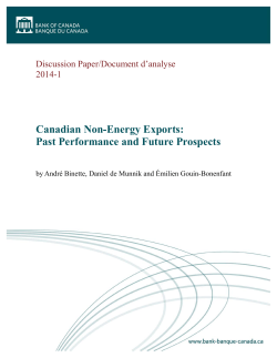 Canadian Non-Energy Exports: Past Performance and Future