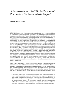 A Postcolonial Archive? On the Paradox of Practice in a