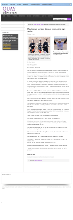 Marathoners combine distance running and sight