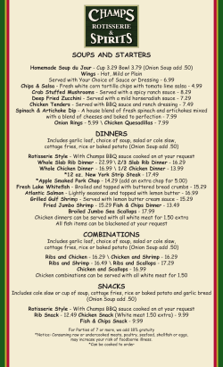 SOUPS AND STARTERS DINNERS COMBINATIONS SNACKS