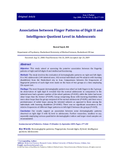 Association between Finger Patterns of Digit II and Intelligence