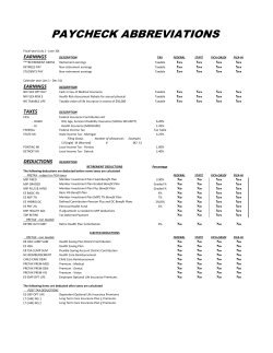 PAYCHECK ABBREVIATIONS