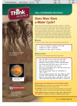 Does Mars Have a Water Cycle?