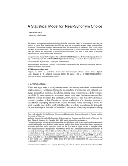 A Statistical Model for Near-Synonym Choice