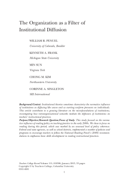 The Organization as a Filter of Institutional Diffusion