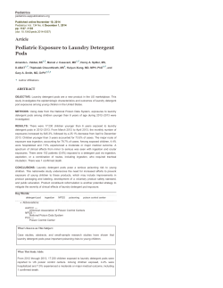 Pediatric Exposure to Laundry Detergent Pods