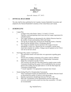 Boys BASKETBALL 2016-17 OFFICIAL RULE BOOK