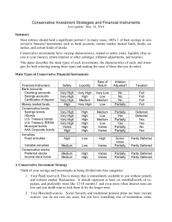Conservative Investment Strategies and Financial Instruments