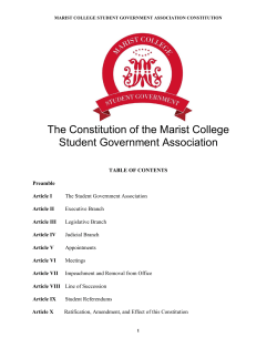 The Constitution of the Marist College Student Government