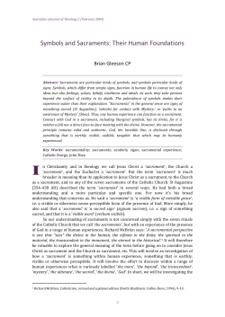 Symbols and Sacraments: Their Human Foundations