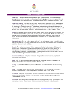 CommonHealth ACTION Living Glossary