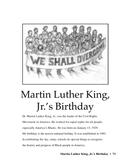 Martin Luther King, Jr.`s Birthday