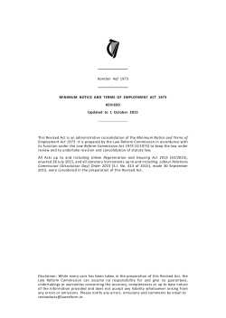 Number 4of 1973 MINIMUM NOTICE AND TERMS OF