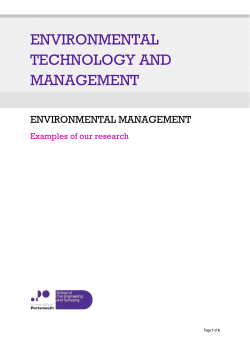 ENVIRONMENTAL TECHNOLOGY AND MANAGEMENT
