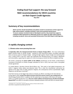 Ending fossil fuel support: the way forward NGO recommendations