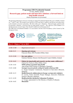 Seminar Programme - European Respiratory Society