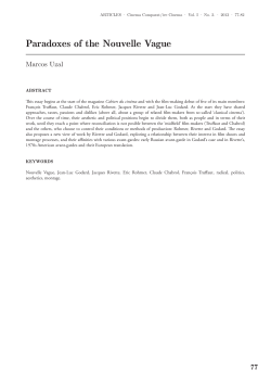 Paradoxes of the Nouvelle Vague