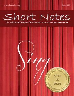 The official publication of the Nebraska Choral Directors Association