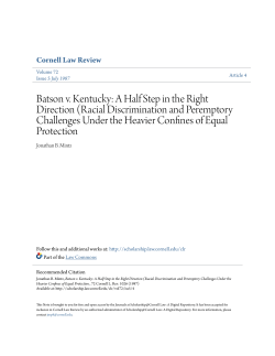 Batson v. Kentucky: A Half Step in the Right Direction