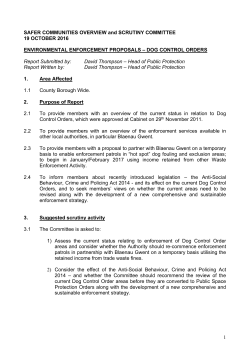 Dog Control Orders / Cynigion Gorfodi Amgylcheddol