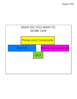 Factors Prime Factorization
