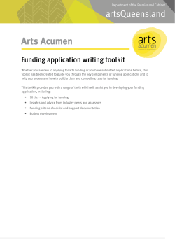 Arts Acumen Application Writing Toolkit PDF