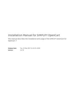 Installation Manual for SIMPLIFY OpenCart