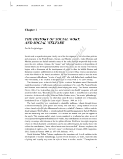 THE HISTORY OF SOCIAL WORK AND SOCIAL WELFARE
