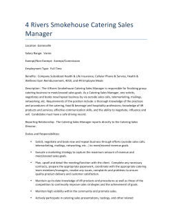 4 Rivers Smokehouse Catering Sales Manager