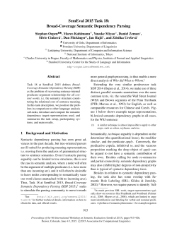 SemEval 2015 task 18: Broad-coverage semantic dependency parsing