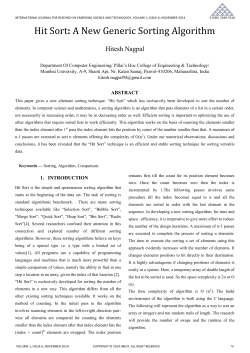 Hit Sort : A New Generic Sorting Algorithm
