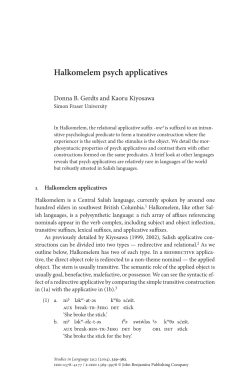 Halkomelem psych applicatives