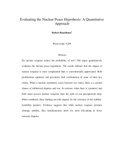 Evaluating the Nuclear Peace Hypothesis: A