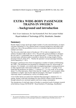 EXTRA WIDE-BODY PASSENGER TRAINS IN SWEDEN