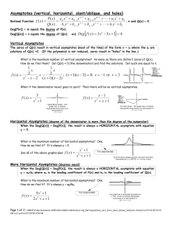 Asymptotes (vertical, horizontal, slant/oblique, and holes) )( )( )( bxb