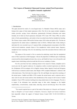 The Corpora of Mandarin Chineseand German Animal Fixed
